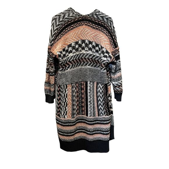 FREE PEOPLE Knit Long Cardigan Duster Sweater Peach Cream Multi Sz XS-M Boho - Picture 6 of 13